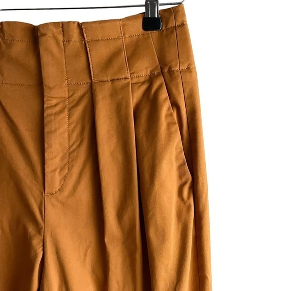 Banana Republic High-Rise Tapered Pleated Cropped Pant in Nutmeg Spice/Rust, 2 - Picture 5 of 10